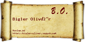 Bigler Olivér névjegykártya